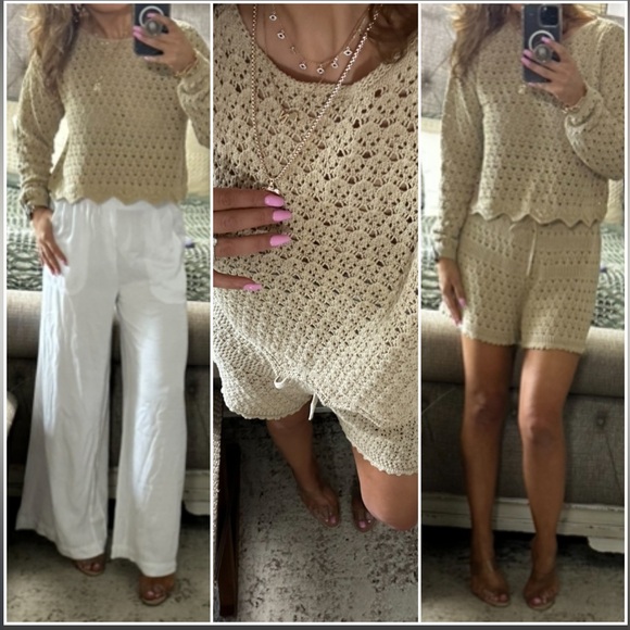 New✨Gorgeous ANTHRO KNIT SHORT SET - Picture 2 of 10